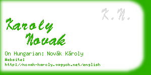 karoly novak business card